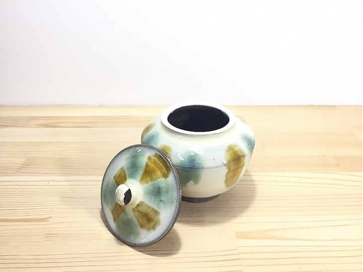 希少】1．5合壺 流し掛け(ながしかけ)｜壺｜おんた家｜小鹿田焼の器