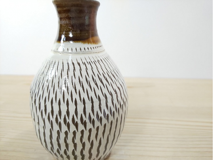 2合徳利 飛び鉋(とびかんな)｜酒(ぐい呑・猪口・徳利)｜おんた家｜小