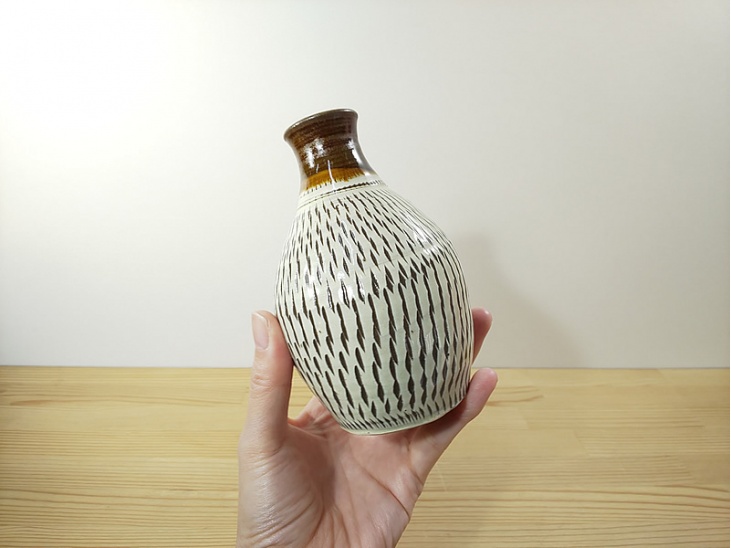 ♦民窯 九州陶磁 小鹿田焼 飛び鉋 大徳利 瓶 酒器 江戸時代 置物飾り 骨董品 ♢民窯 九州陶磁 小鹿田焼 飛び鉋 大徳利 瓶 酒器 江戸