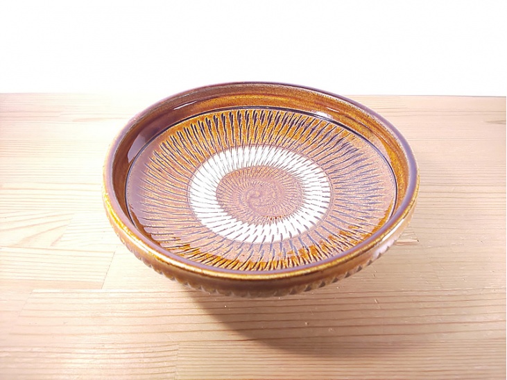 民陶 小鹿田焼(おんたやき)尺六寸皿 - 陶芸