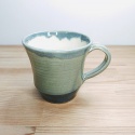 小鹿田焼のマグカップ 緑