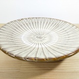 小鹿田焼の【アウトレット】８寸皿　刷毛目