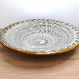 小鹿田焼の【アウトレット】８寸皿　飛び鉋（とびかんな）