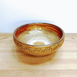 小鹿田焼の4寸小鉢 飛び鉋(とびかんな) 飴色